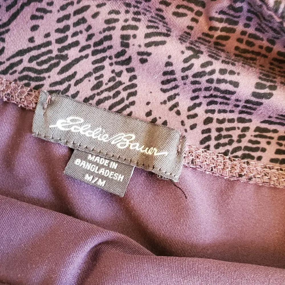 Eddie Bauer Skirt Size Medium Purple & Black Mini Wrap Style A-Line Stretch